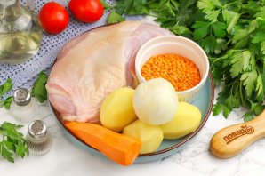 Чечевичный суп с курицей