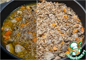 Гречневая каша с куриной печенью